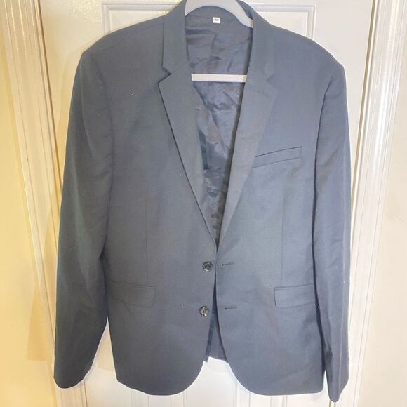Express Innovator Wool Blend Notch Long Sleeve Two Button Blazer Jacket Size 42 - Picture 1 of 3